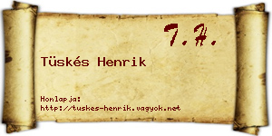 Tüskés Henrik névjegykártya