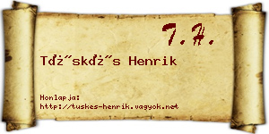 Tüskés Henrik névjegykártya